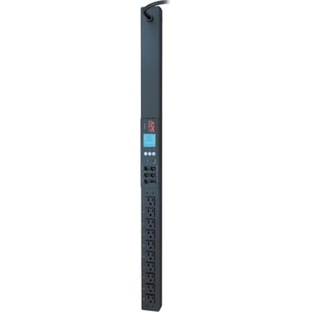 Schneider Electric PDU, Metered, Rack Mounted, 5-15R, 5-15P, 9.84 ft., Black AP8831